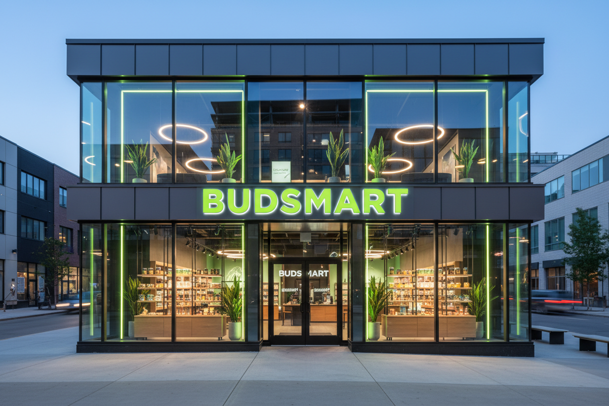 Store with BUDSMART sign in big letters 